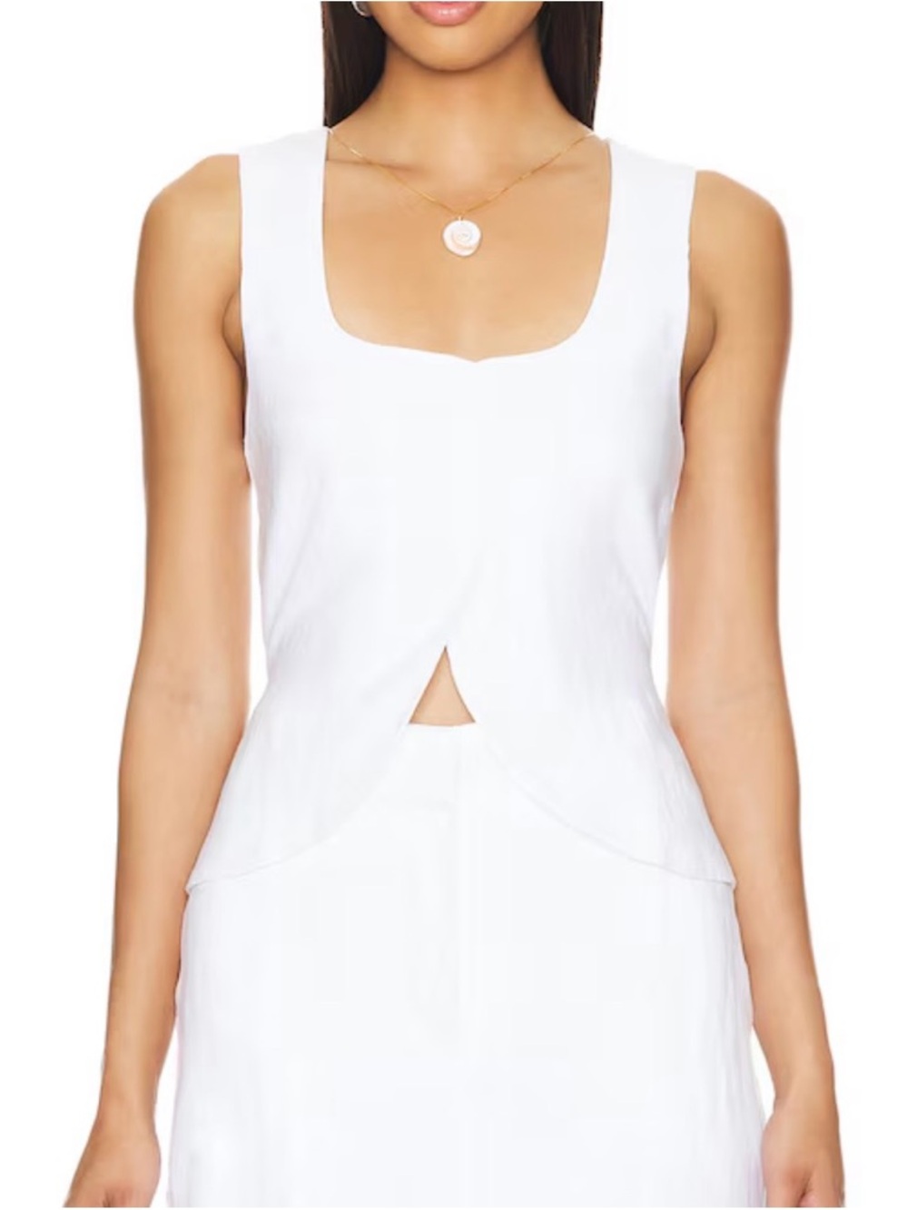 Faithfull the Brand White Sleeveless Tank with Square Neck